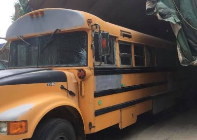 Kavips Sandblasting school bus repainted